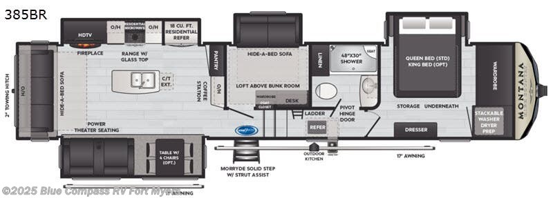 2021 Keystone Montana 385BR - Used Fifth Wheel For Sale by Blue Compass RV Fort Myers in Fort Myers, Florida features Slideout
