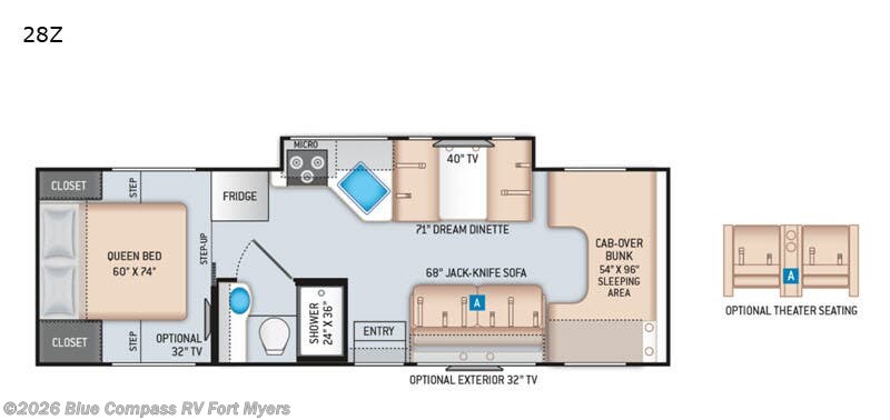 2020 Thor Motor Coach Four Winds 28Z - Used Class C For Sale by Blue Compass RV Fort Myers in Fort Myers, Florida features Slideout