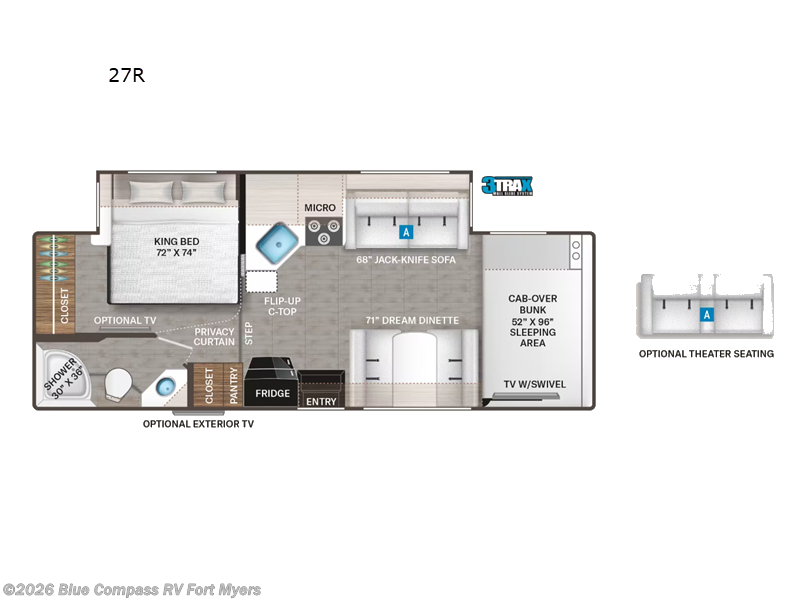 2024 Thor Motor Coach Four Winds 27R - Used Class C For Sale by Blue Compass RV Fort Myers in Fort Myers, Florida features Slideout