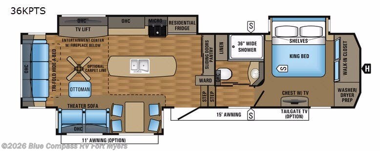 2017 Jayco Pinnacle 36KPTS - Used Fifth Wheel For Sale by Blue Compass RV Fort Myers in Fort Myers, Florida features Slideout