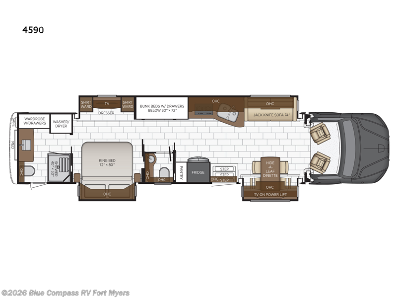 2022 Newmar Supreme Aire 4590 - Used Super C For Sale by Blue Compass RV Fort Myers in Fort Myers, Florida features Slideout