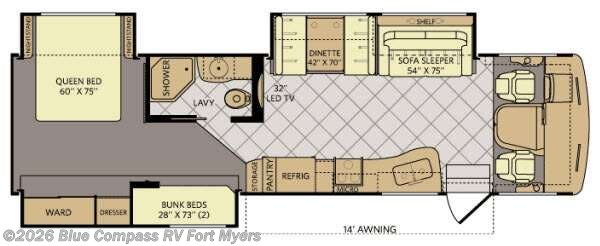 2015 Fleetwood Bounder 34B - Used Class A For Sale by Blue Compass RV Fort Myers in Fort Myers, Florida features Slideout