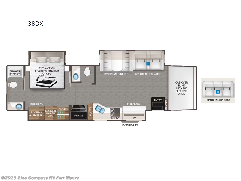 2026 Thor Motor Coach Inception 38DX - New Super C For Sale by Blue Compass RV Fort Myers in Fort Myers, Florida features Slideout