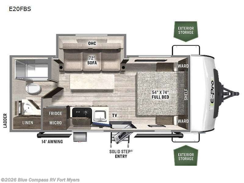 2022 Forest River Flagstaff E-Pro E20FBS - Used Travel Trailer For Sale by Blue Compass RV Fort Myers in Fort Myers, Florida features Slideout