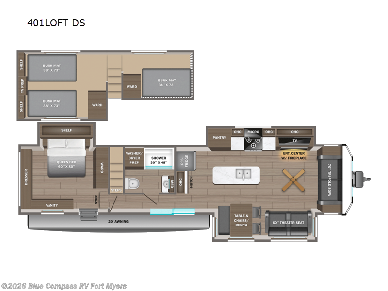 2026 Jayco Jay Flight Bungalow 401LOFT DS - New Travel Trailer For Sale by Blue Compass RV Fort Myers in Fort Myers, Florida features Slideout