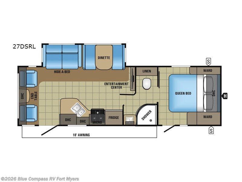 2017 Jayco White Hawk 27DSRL - Used Travel Trailer For Sale by Blue Compass RV Fort Myers in Fort Myers, Florida features Slideout
