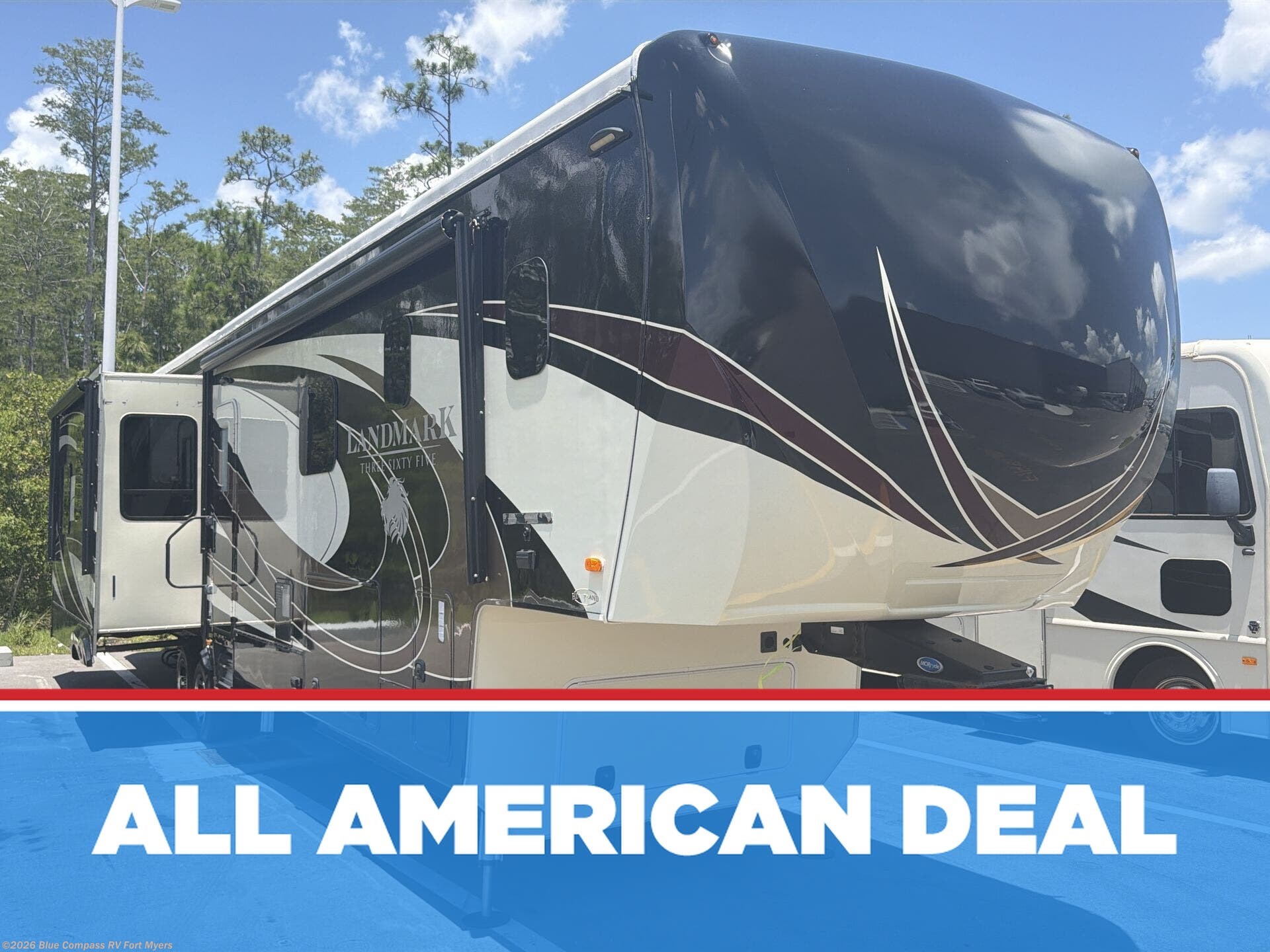 2017 Heartland Landmark 365 Newport - Used Fifth Wheel For Sale by Blue Compass RV Fort Myers in Fort Myers, Florida features Slideout