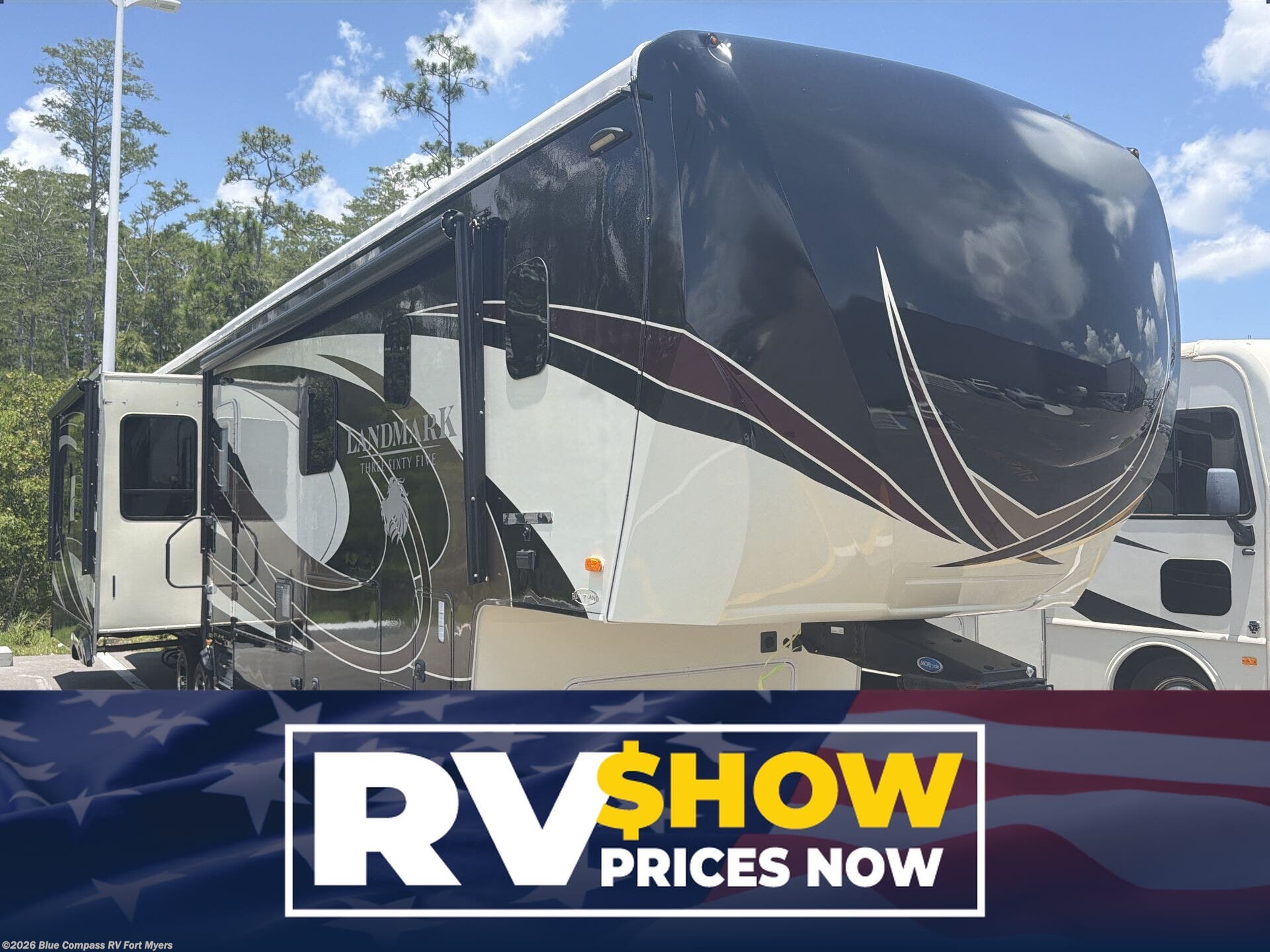 2017 Heartland Landmark 365 Newport - Used Fifth Wheel For Sale by Blue Compass RV Fort Myers in Fort Myers, Florida features Slideout