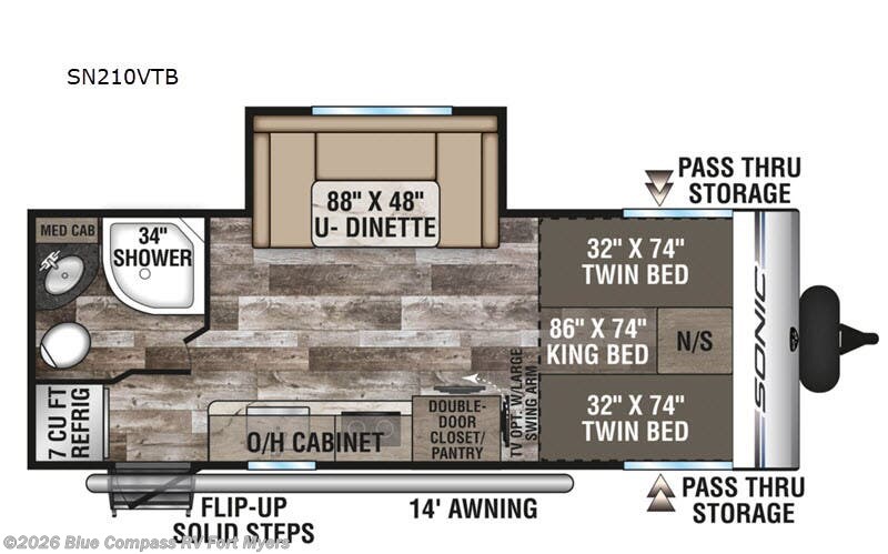 2020 Venture RV Sonic 210VBT - Used Travel Trailer For Sale by Blue Compass RV Fort Myers in Fort Myers, Florida features Slideout
