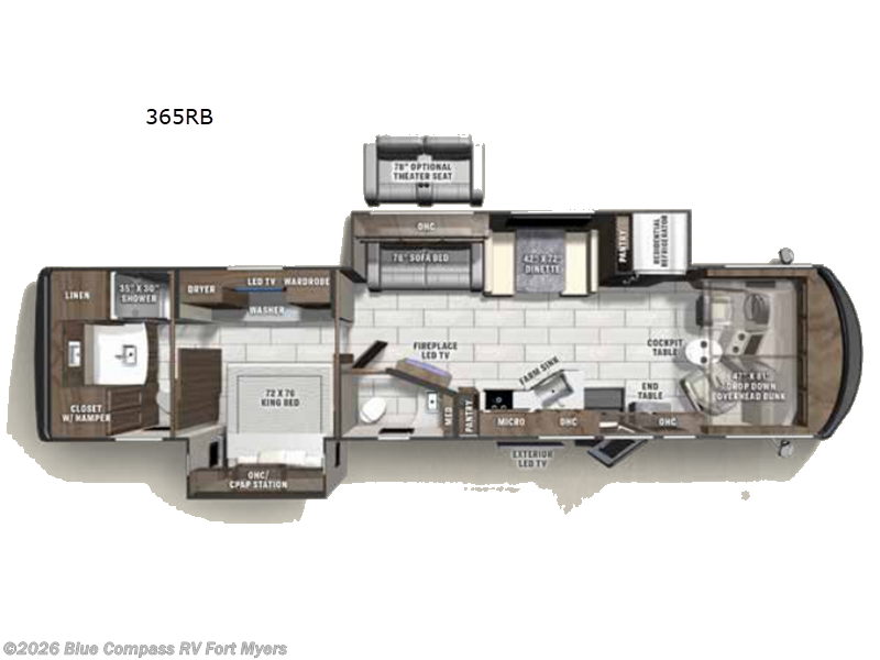 2025 Coachmen Encore SE 365RB - Used Class A For Sale by Blue Compass RV Fort Myers in Fort Myers, Florida features Slideout