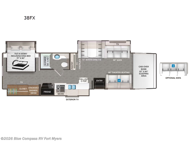 2027 Thor Motor Coach Inception 38FX - New Super C For Sale by Blue Compass RV Fort Myers in Fort Myers, Florida features Slideout