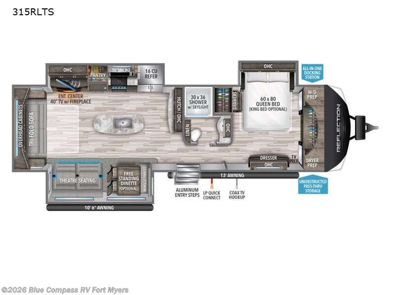 2022 Grand Design Reflection 315RLTS - Used Fifth Wheel For Sale by Blue Compass RV Fort Myers in Fort Myers, Florida features Slideout