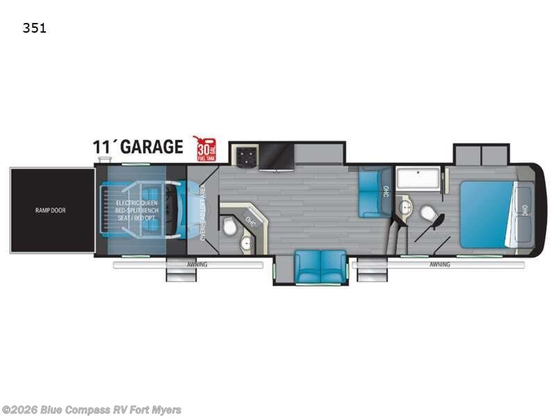 2021 Heartland Road Warrior 351RW - Used Toy Hauler For Sale by Blue Compass RV Fort Myers in Fort Myers, Florida features Slideout