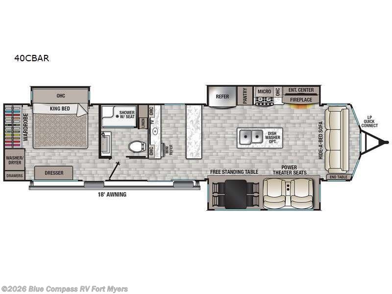 2022 Forest River Cedar Creek Cottage 40CBAR - Used Travel Trailer For Sale by Blue Compass RV Fort Myers in Fort Myers, Florida features Slideout
