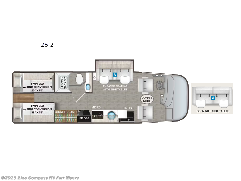 2027 Thor Motor Coach Vegas 26.2 - New Class A For Sale by Blue Compass RV Fort Myers in Fort Myers, Florida features Slideout