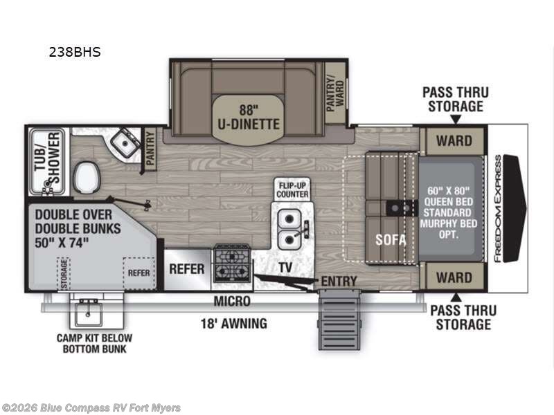 2021 Coachmen Freedom Express Ultra Lite 238BHS - Used Travel Trailer For Sale by Blue Compass RV Fort Myers in Fort Myers, Florida features Slideout