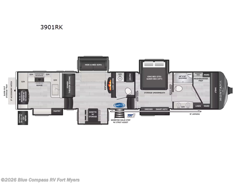 2025 Keystone Montana 3901RK - Used Fifth Wheel For Sale by Blue Compass RV Fort Myers in Fort Myers, Florida features Slideout