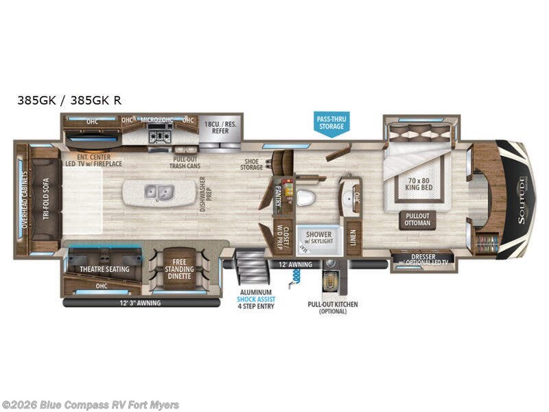 2019 Grand Design Solitude 385GK - Used Fifth Wheel For Sale by Blue Compass RV Fort Myers in Fort Myers, Florida features Slideout