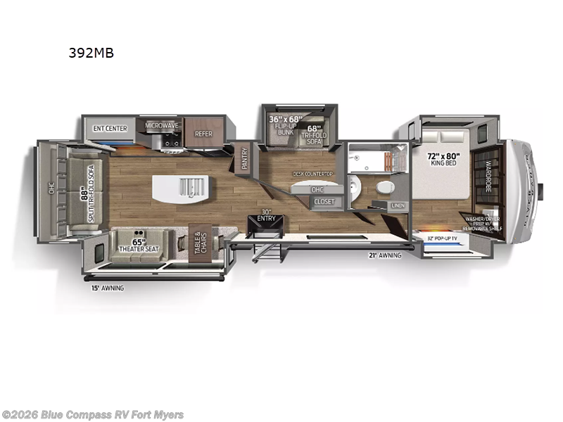 2023 Palomino River Ranch 392MB - Used Fifth Wheel For Sale by Blue Compass RV Fort Myers in Fort Myers, Florida features Slideout