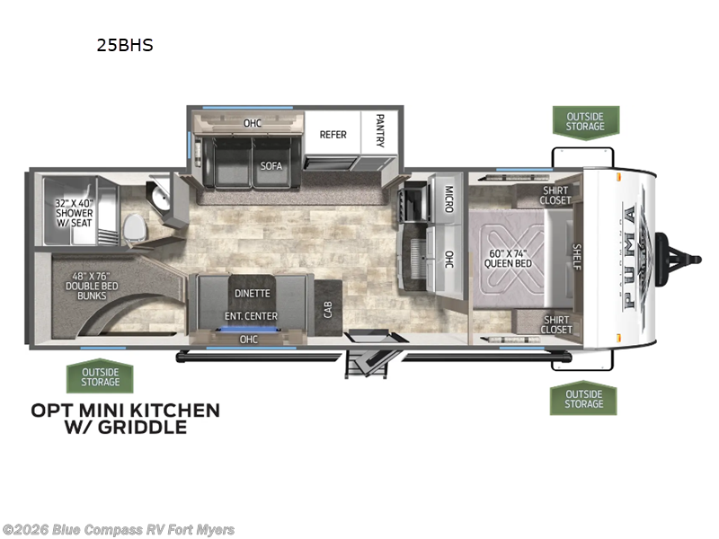 2024 Palomino Puma 25BHS - Used Travel Trailer For Sale by Blue Compass RV Fort Myers in Fort Myers, Florida features Slideout