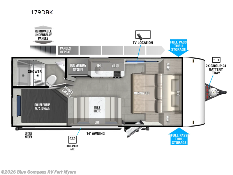 2024 Forest River Salem FSX 179DBK - Used Travel Trailer For Sale by Blue Compass RV Fort Myers in Fort Myers, Florida