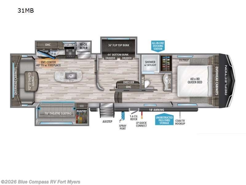 2022 Grand Design Reflection 31MB - Used Fifth Wheel For Sale by Blue Compass RV Fort Myers in Fort Myers, Florida features Slideout