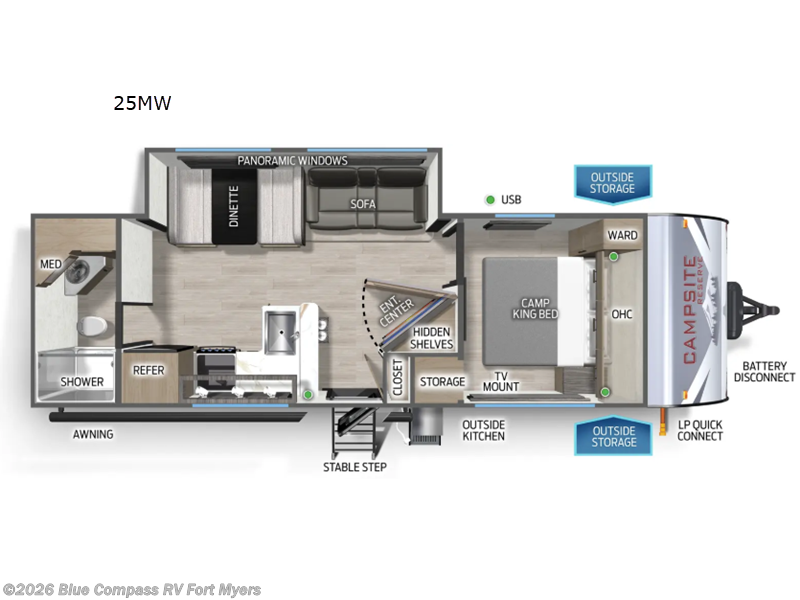2026 Forest River Campsite Reserve 25MW - Used Travel Trailer For Sale by Blue Compass RV Fort Myers in Fort Myers, Florida features Slideout