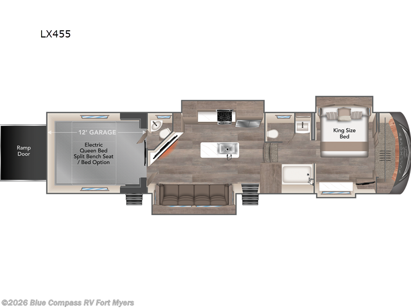 2023 DRV FullHouse LX455 - Used Toy Hauler For Sale by Blue Compass RV Fort Myers in Fort Myers, Florida features Slideout