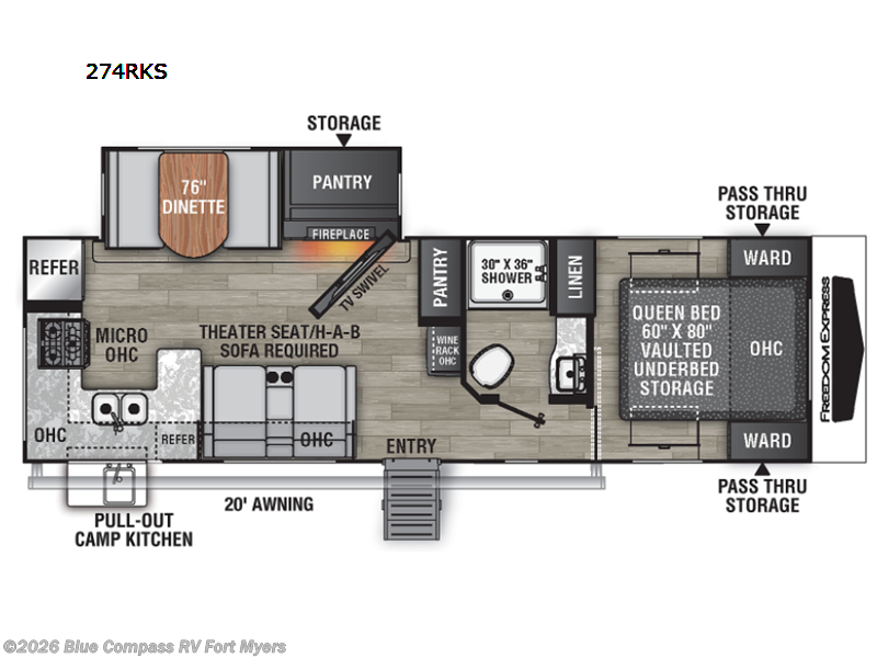 2022 Coachmen Freedom Express 274RKS - Used Travel Trailer For Sale by Blue Compass RV Fort Myers in Fort Myers, Florida features Slideout