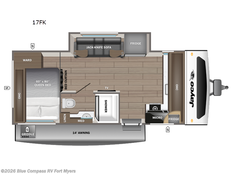 2027 Jayco Jay Feather Air 17FK - New Travel Trailer For Sale by Blue Compass RV Fort Myers in Fort Myers, Florida features Slideout