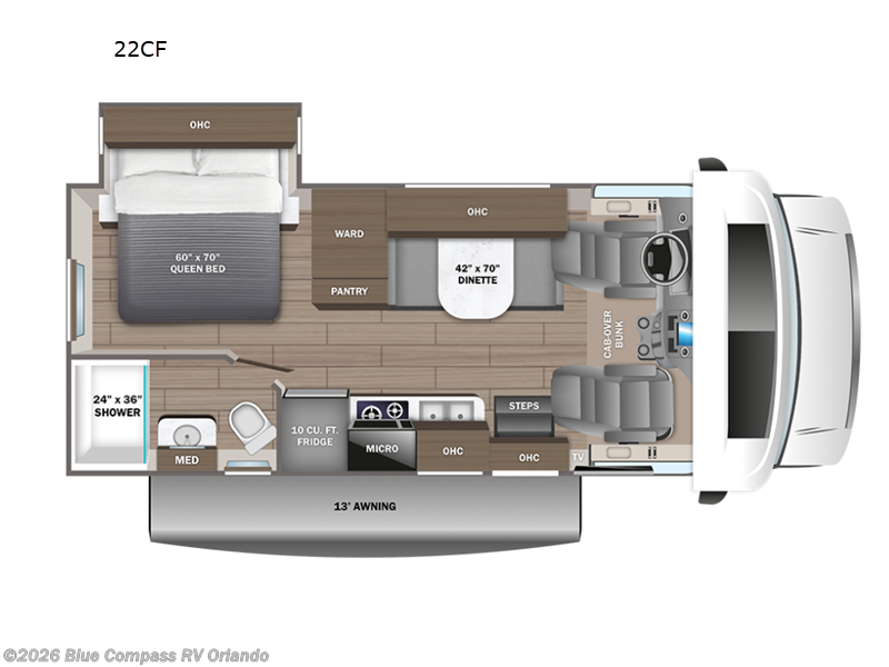 2025 Entegra Coach Odyssey SE 22CF - New Class C For Sale by Blue Compass RV Orlando in Casselberry, Florida features Slideout