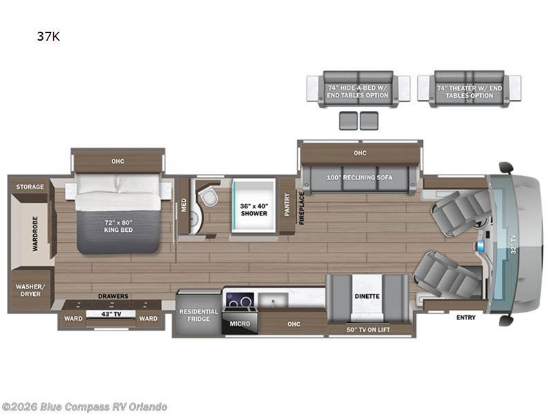 2026 Entegra Coach Anthem 37K - New Class A For Sale by Blue Compass RV Orlando in Casselberry, Florida features Slideout