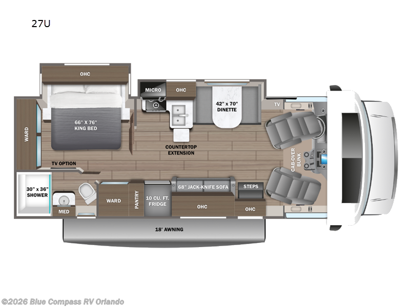 2026 Jayco Greyhawk 27U - New Class C For Sale by Blue Compass RV Orlando in Casselberry, Florida features Slideout