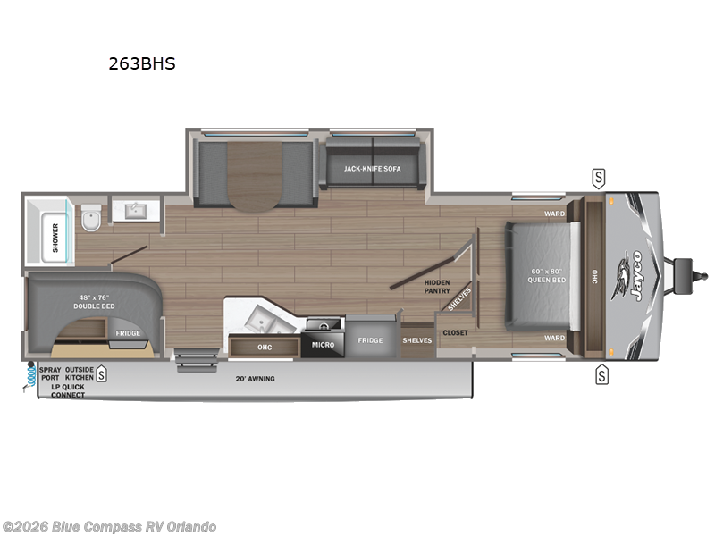 2026 Jayco Jay Flight SLX 263BHS - New Travel Trailer For Sale by Blue Compass RV Orlando in Casselberry, Florida features Slideout