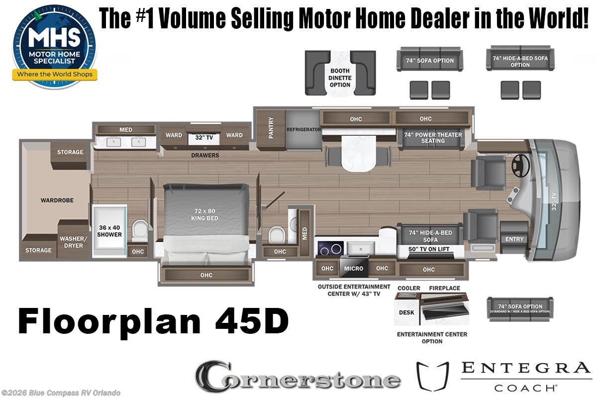2026 Cornerstone 45D by Entegra Coach from Blue Compass RV Orlando in Casselberry, Florida