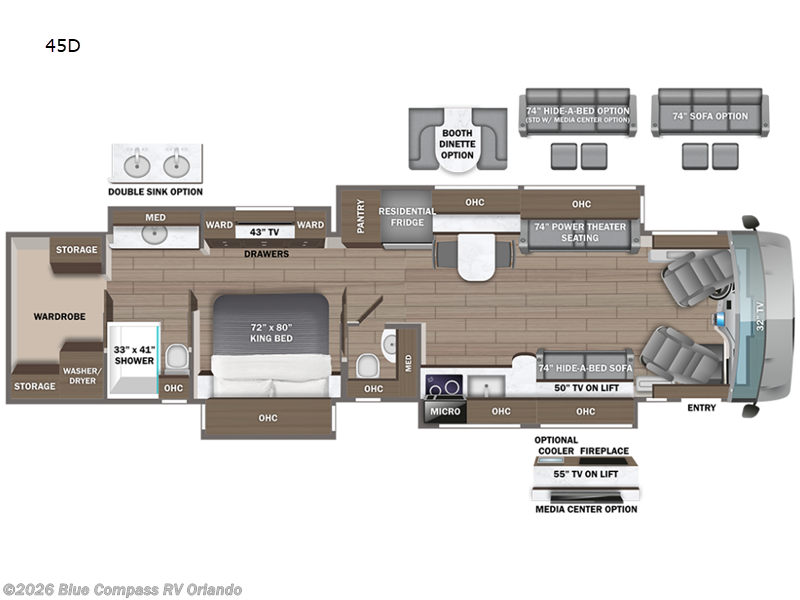 2026 Entegra Coach Cornerstone 45D - New Class A For Sale by Blue Compass RV Orlando in Casselberry, Florida features Slideout