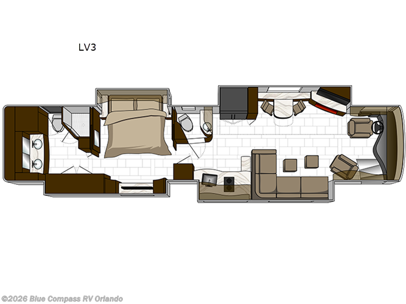 2026 Foretravel Realm Presidential Series  LV3 - New Class A For Sale by Blue Compass RV Orlando in Casselberry, Florida features Slideout