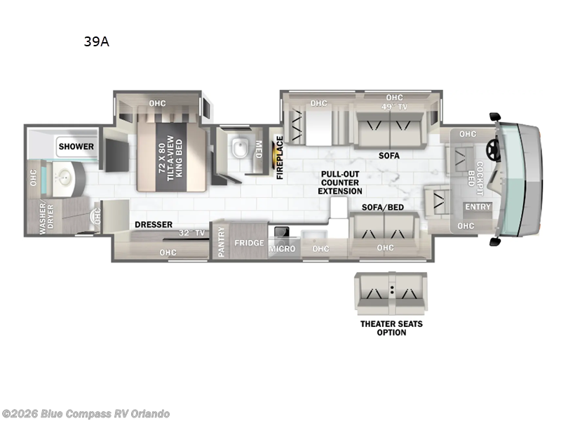 2026 Forest River Berkshire 39A - New Class A For Sale by Blue Compass RV Orlando in Casselberry, Florida features Slideout