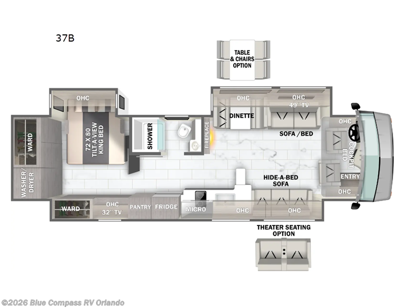 2026 Forest River Berkshire XL 37B - New Class A For Sale by Blue Compass RV Orlando in Casselberry, Florida features Slideout