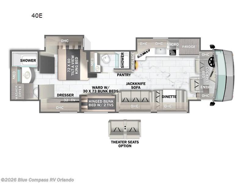 2026 Forest River Berkshire XL 40E - New Class A For Sale by Blue Compass RV Orlando in Casselberry, Florida features Slideout