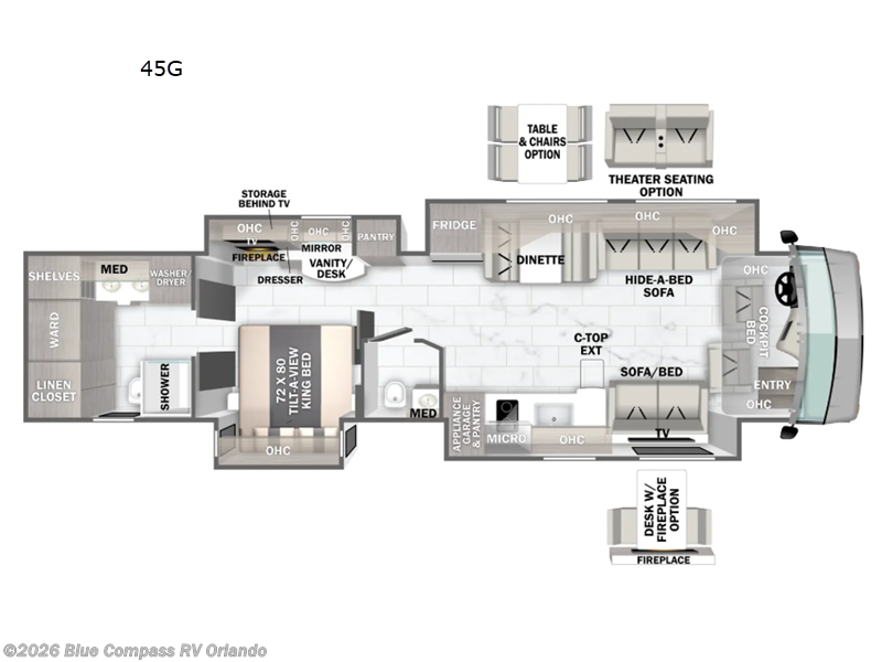 2026 Forest River Berkshire XLT 45G - New Class A For Sale by Blue Compass RV Orlando in Casselberry, Florida features Slideout