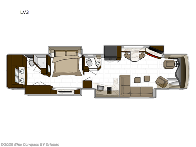 2023 Foretravel Realm FS605 LV3 - Used Class A For Sale by Blue Compass RV Orlando in Casselberry, Florida features Slideout