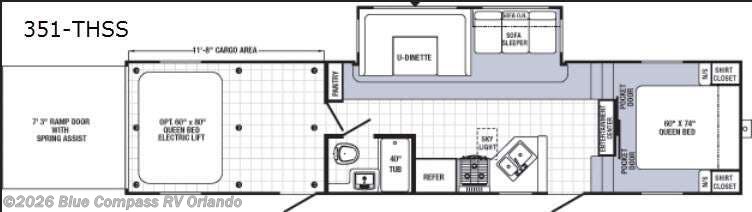 2015 Palomino Puma Unleashed 351-THSS - Used Toy Hauler For Sale by Blue Compass RV Orlando in Casselberry, Florida features Slideout