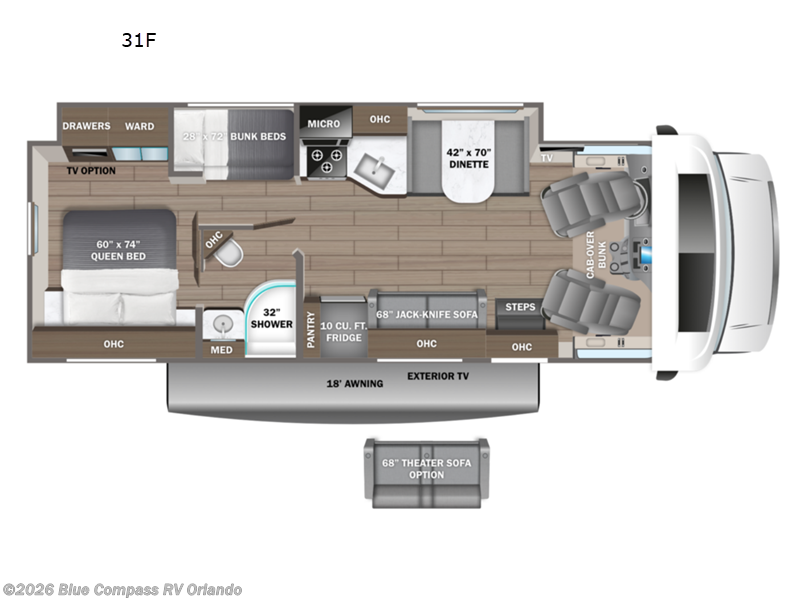 2026 Entegra Coach Odyssey 31F - New Class C For Sale by Blue Compass RV Orlando in Casselberry, Florida features Slideout