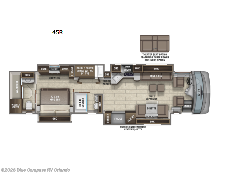 2022 Entegra Coach Cornerstone 45R - Used Class A For Sale by Blue Compass RV Orlando in Casselberry, Florida features Slideout