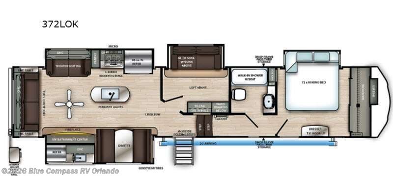 2021 Forest River Sandpiper 372LOK - Used Fifth Wheel For Sale by Blue Compass RV Orlando in Casselberry, Florida features Slideout
