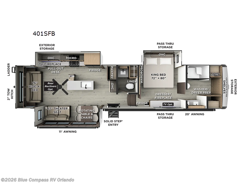 2026 Forest River Rockwood Signature 401SFB - New Fifth Wheel For Sale by Blue Compass RV Orlando in Casselberry, Florida features Slideout