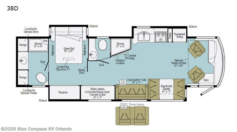 2020 Winnebago Forza 38D - Used Class A For Sale by Blue Compass RV Orlando in Casselberry, Florida features Slideout