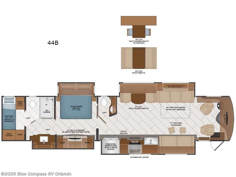 2021 Fleetwood Discovery LXE 44B - Used Class A For Sale by Blue Compass RV Orlando in Casselberry, Florida features Slideout