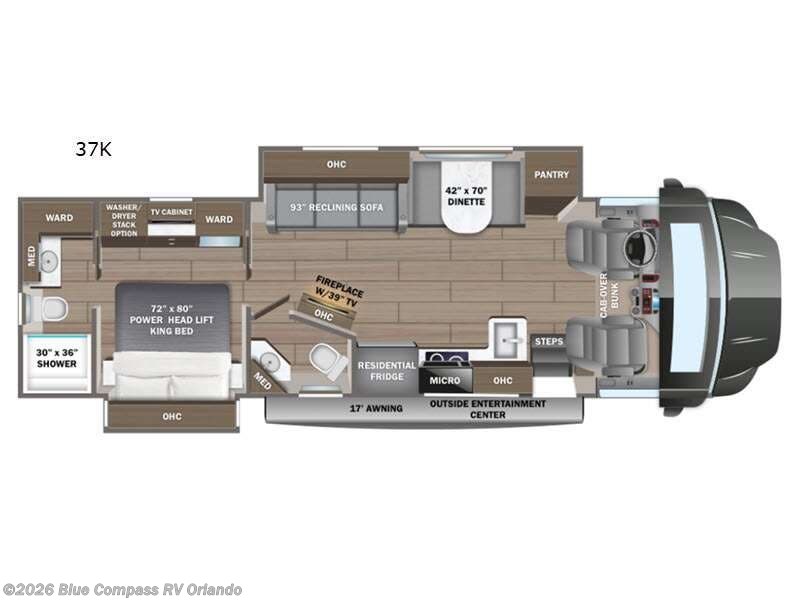 2026 Entegra Coach Accolade 37K - Used Super C For Sale by Blue Compass RV Orlando in Casselberry, Florida features Slideout